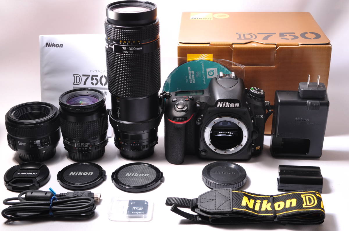 極上美品 Nikon ニコン D750 単焦点&標準&超望遠トリプルレンズセット