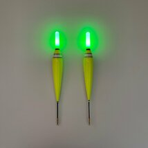 電気ウキ　2号　棒ウキ　緑　LED アオリイカ　ウキ釣り　夜釣り　夜釣り　アジ_画像1