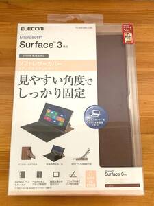 エレコム ELECOM TB-MSF3WPLF2BR Surface3用 ソフトレザーカバー ブラウン 