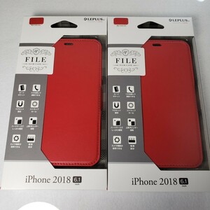 2個セット iPhone XR 手帳型ケース サイドマグネット 薄型 レッド