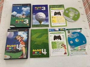 23-PS2-1270-T　プレイステーション2　みんなのゴルフ3.4　セット　動作品　PS2　プレステ2