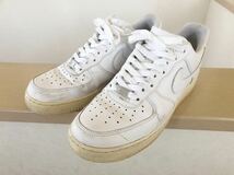 16年製 NIKE AIR FORCE 1 LO ナイキ エアフォース ローカット 315122-111 WHITE LEATHER 26.5cm クリーニング済み_画像1