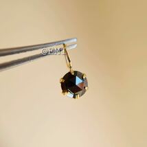 【タイムセール☆】 K18 天然ブラックダイヤモンド 0.30ct ペンダントトップ　black diamond 地金チャーム　diamond　チャーム　4_画像4