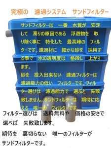 究極の濾過システム　砂を使用する　サンドフィルター　3S　３段タイプ　濾過砂　濾過ウール 付き　ポンプ無し 　新品　