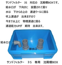 沈殿槽BOX　搭載　排水口　５個口　魚に優しい　サンドフィルター　３S　４段タイプ 　濾過砂　ホース付き　ポンプ無し 13_画像2