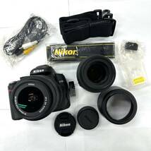 O0030 カメラ　レンズ　まとめ　Nikon ニコン D5000 AF-S NIKKOR 18-55mm 1:3.5-5.6G AF-S NIKKOR 55-200mm 1:4-5.6G ジャンク　中古_画像1