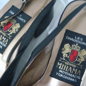 MB/I14AE-DA1 MIHAMA Les Chaussures 横浜元町 24.0cm レディース サンダル ブラック/ゴールド 現状品 ミハマ BC327の画像3