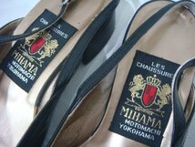 MB/I14AE-DA1 MIHAMA Les Chaussures 横浜元町 24.0cm レディース サンダル ブラック/ゴールド 現状品 ミハマ BC327_画像3