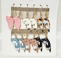 ねこのピアス　６セット_画像1