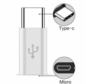 [新品] Micro USB to USB C アダプター iPhone 15 Android 対応 急速充電対応 ホワイト
