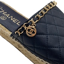 シャネル CHANEL サンダル 靴 シューズ レザー フラットサンダル スリッパサンダル ココマーク エスパドリーユ_画像9