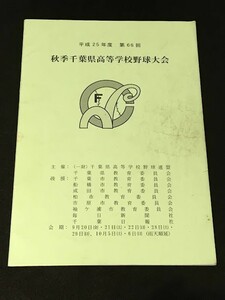 *22JJ08　平成25年度 第66回 秋季千葉県高等学校野球大会パンフレット