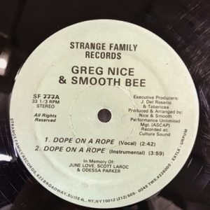 【HMV渋谷】GREG NICE /SMOOTH BEE/DOPE ON A ROPE(SF777)