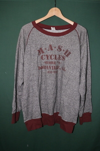 沖縄米軍 Loui,s MASH CYCLES プリント 長袖Tシャツ 中古 XL 大きめ 薄手 普段使用 インナー用などに