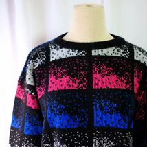 【1980s】ビンテージ　デザインニットセーター　カラフル　アート　古着屋　ヴィンテージ ユーロ　総柄_画像2