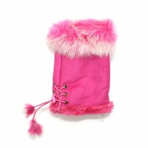 新品　手袋●送料無料●ラビットファー　指なし　グローブ　手袋　ピンク