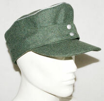 【海外発送】ナチスドイツ軍 陸軍 武装親衛隊 将校仕様 規格帽 ウール製 複製 サイズ57、58、59、60、61、62cm_画像2