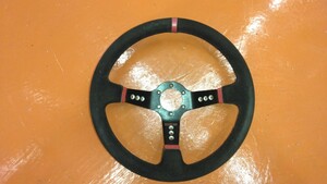 【中古】社外ハンドル 35パイ ハンドル 35cm バックスキン ディープコーン SPARCO MOMO NARDI 