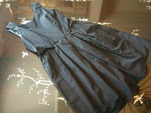 9号　黒 リボン シャンタン ドレス ワンピース 発表会　su171