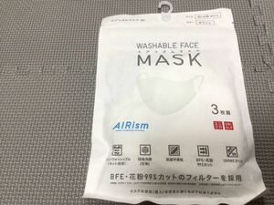 新品 UNIQLO AIRism ユニクロ エアリズム マスク ホワイト ちいさめ Mサイズ 3枚組 BFE花粉99％カット UV90％カット