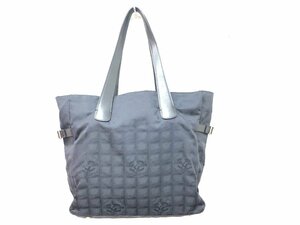 送料無料 1円～ 美品 CHANEL シャネル ニュートラベルライン ココマーク ナイロン カーフ レザー トート バッグ ブラック シール付き