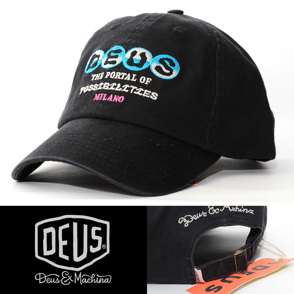 ローキャップ 帽子 メンズ デウス エクス マキナ Deus Ex Machina Ivan Dad Cap ブラック DMP237780-BLK ブランドロゴ