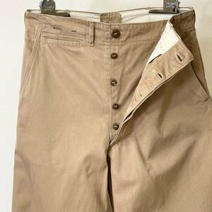  rare { Good Condition / M43 / W32 L33 }40s beautiful goods [ US ARMY the US armed forces the truth thing gas flap military chino pants Vintage original ]