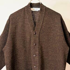  rare {Mint Condition(Dead)/Big Size 46}40s50s finest quality goods [ Custom Quality Vintage Brown / olive Mix wool cardigan ]