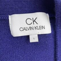 Calvin Klein カルバンクライン ニットカーディガン 刺繍ロゴ L ウールニット 刺繍ロゴ_画像2