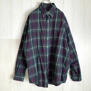 90s USA製 Viyella ウール混 タータンチェックシャツ XL ヴィエラ ビエラ SHIRT ボタンダウンシャツ made in USA