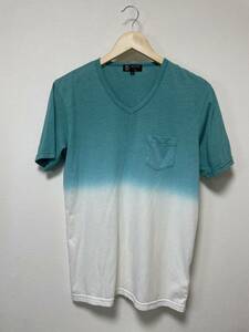 MICHEL KLEIN HOMME ミッシェルクラン メンズ 半袖Tシャツ 48（Lサイズ） 白 緑 グラデーション PARIS