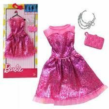 💟バービーの洋服と小物/ピンクのキラキラスパークリング・ドレス