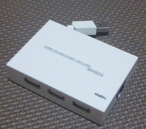 【中古、通信確認済】Logitec TXU2H3A 有線LAN 100Base-TX、USB2.0ハブ3ポート付