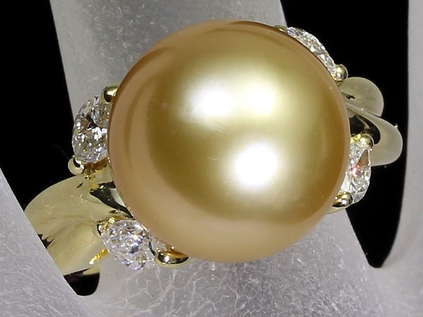 極美品！180万 高級品 南洋真珠 12mm & ダイヤモンド 1.1カラット 指輪
