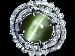 MR9868T【1円～】新品【RK宝石】極上クリソベリルキャッツアイ 大粒2.31ct!! 極上ダイヤモンド 総計0.58ct Pt900 高級リング ダイヤ