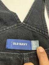 OLD NAVY オールドネイビー　ブラックデニム　スリムストレート　オーバーオール　サロペット　オールインワン　黒　XL (14) 約78cm_画像6