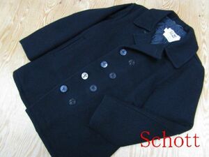 ★SCHOTT ショット★USA製　U.S.740N メルトンピーコート ネイビー 38★R51001025B