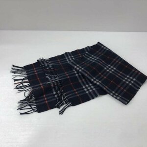 TEI【中古品】 BURBERRYS バーバリーズ カシミア マフラー チェック ネイビー 〈187-231019-YO-13-TEI〉