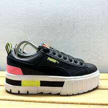 極美品 PUMA MAYZE プーマ メイズ レザー 厚底スニーカー 24cm 381983-30_画像3