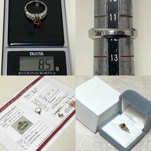 ☆【KJC】1.16ct　Pt900(プラチナ） メキシコ/ファイヤー　オパール　1.16ct/ダイヤモンド 0.51ct　リング　サイズ約12番弱　鑑別書付き_画像8