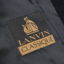 MF1763：LANVIN/ランバン*メンズ*シルク・アンゴラ・モヘヤ混ウールコート*スタンドカラーコート*ロングコート*46*ネイビー_画像6