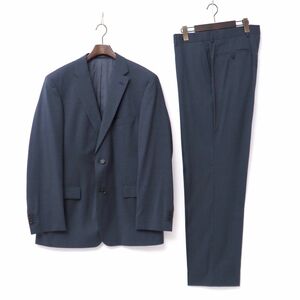 TG5869：HUGO BOSS/ヒューゴボス*メンズ*イタリア製生地使用*シングルスーツ*2ボタンジャケット・ノータックスラックス*42*ネイビー