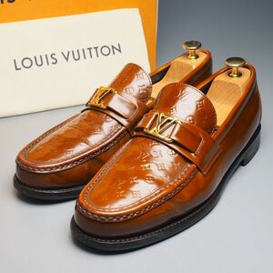 MF6211//定価￥170,500-*イタリア製*ルイヴィトン/LOUIS VUITTON*メンズ7/メジャー・ライン ローファー/モノグラム/レザースリッポン/革靴