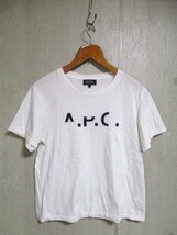 e898　A.P.C.　アーペーセー　ロゴ刺繍入りTシャツ　サイズS　白　21-8_画像1