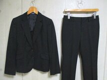 e884　レミュー　LES MUES　スーツ　ジャケット　パンツ　スカート3点セット　黒　71-8_画像5
