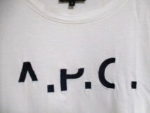 e898　A.P.C.　アーペーセー　ロゴ刺繍入りTシャツ　サイズS　白　21-8_画像4