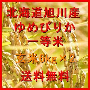 新米 令和5年産 北海道旭川産 ゆめぴりか 一等米 玄米 12kg(6kg×2）（精米も可） 全国送料無料