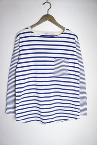 14SS nonnativeノンネイティブ SAILOR BOAT LS COTTON BORDER JERSEY ボートネック ボーダー カットソー 長袖Tシャツ NN-C2506青白1019N