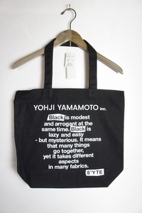 新品 S'YTEサイト YOHJI YAMAMOTOヨウジヤマモト キャンバス トート バッグ 黒白1021N
