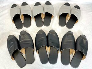 [ Fukuoka ] slippers 6 pairs set * gray :S size * black :M size * model R exhibition goods *TS5362_Ts*